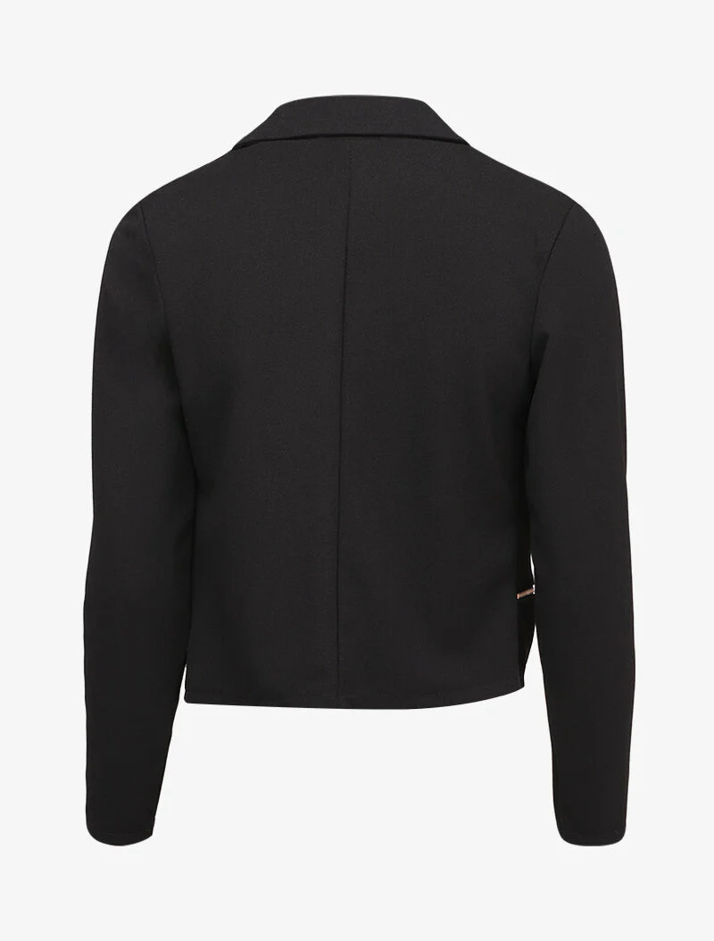 Lichte blazer met inkeping kraag - Zwart - Image 2