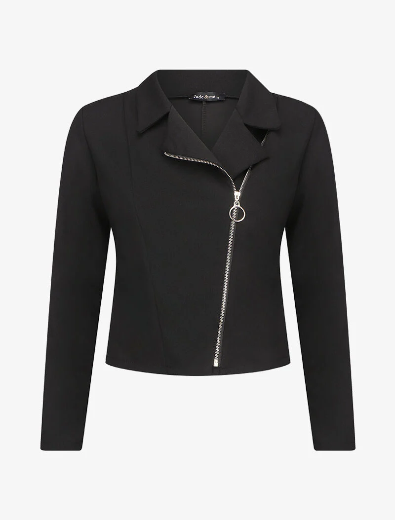 Lichte blazer in perfecto-stijl - Zwart