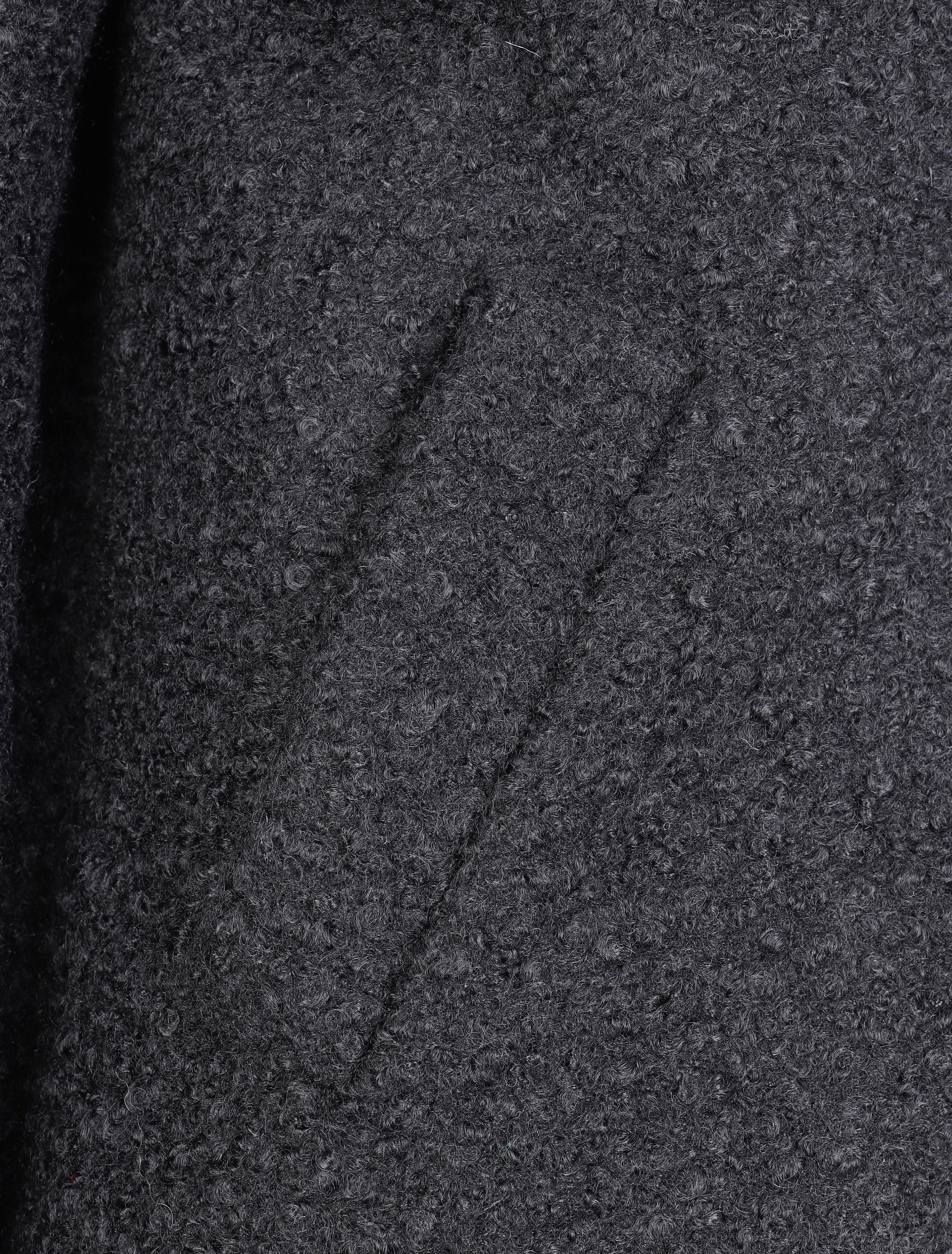 Lichte jas met bouclé wol effect - Zwart - Image 3