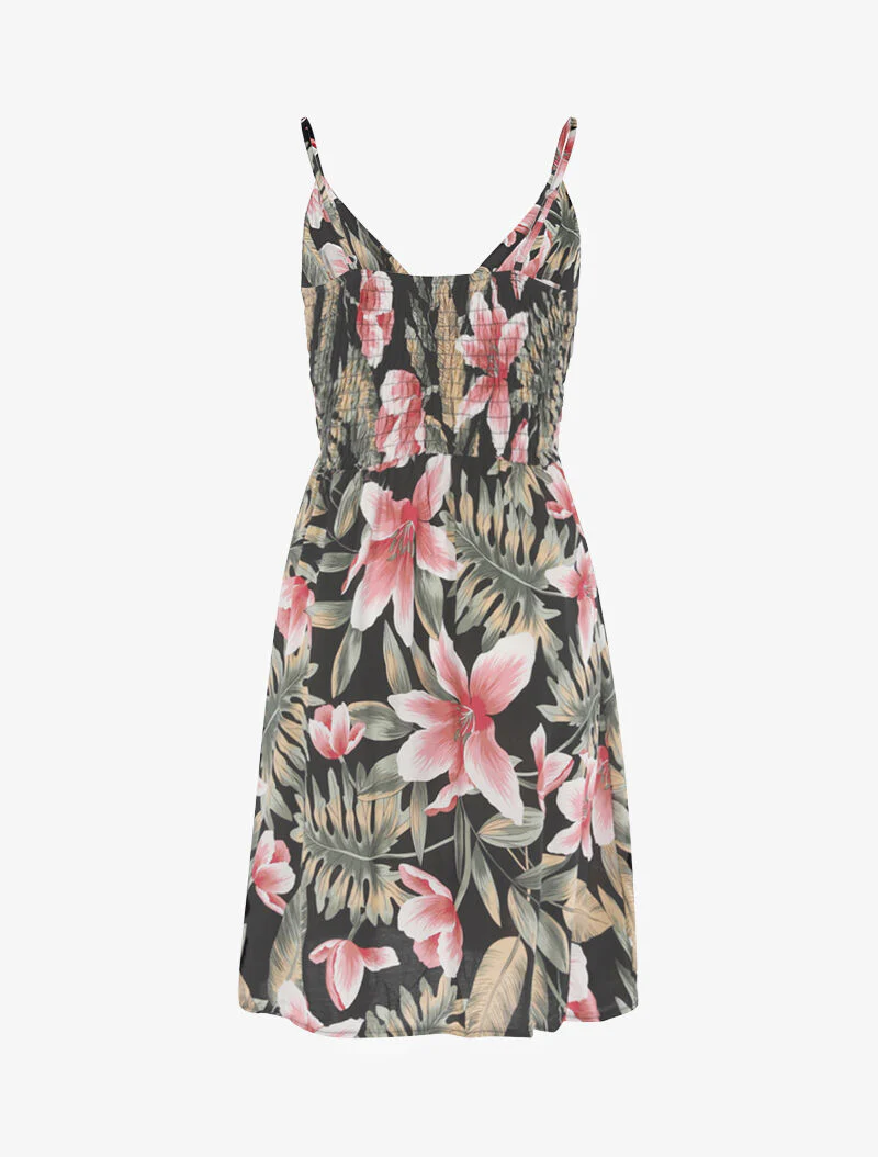 Lichte jurk met bloemenprint - zwart - Image 5
