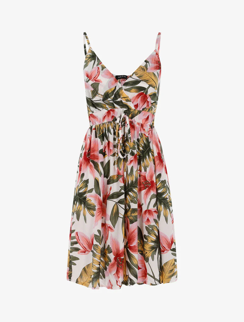 Lichte jurk met bloemenprint - ecru - ecru