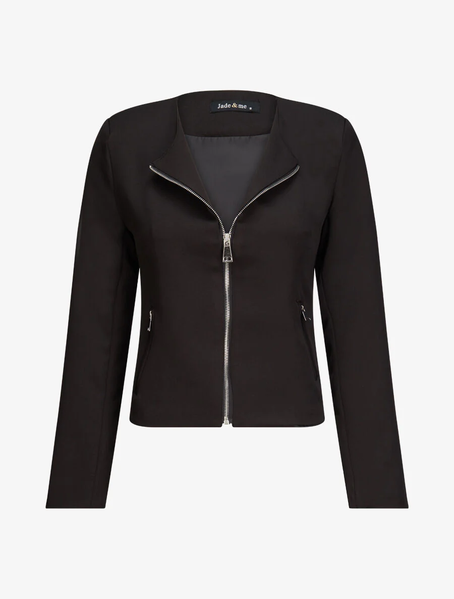 Lichtgewicht perfecto-stijl blazer - Zwart