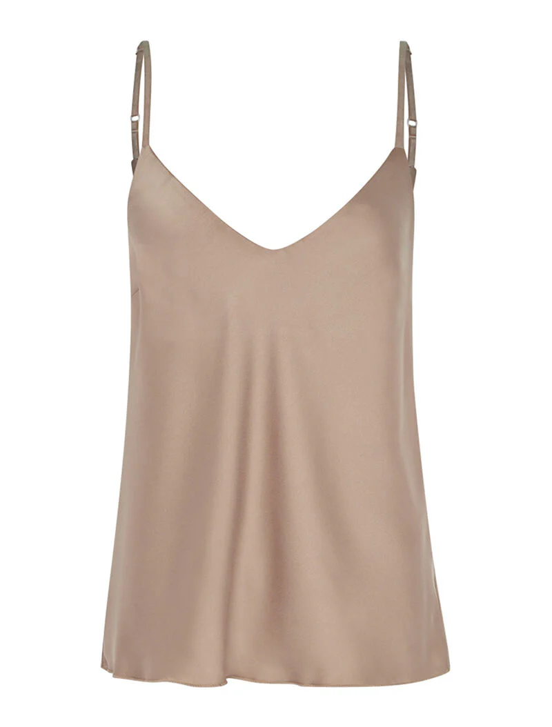 Caraco stijl lingerie met diepe V-hals - taupe