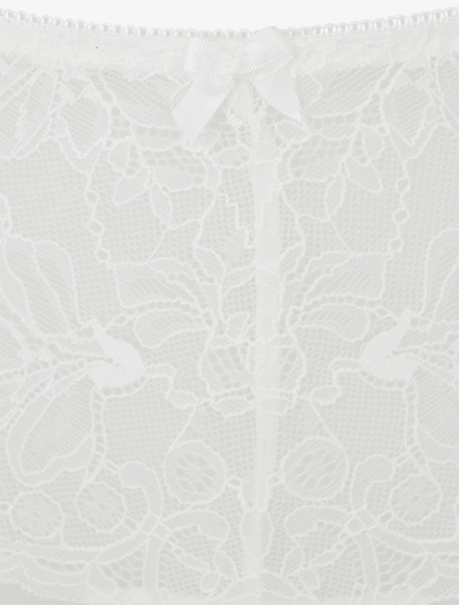 Lingerieset in korsetstijl met bloemenkant - Wit - Image 4