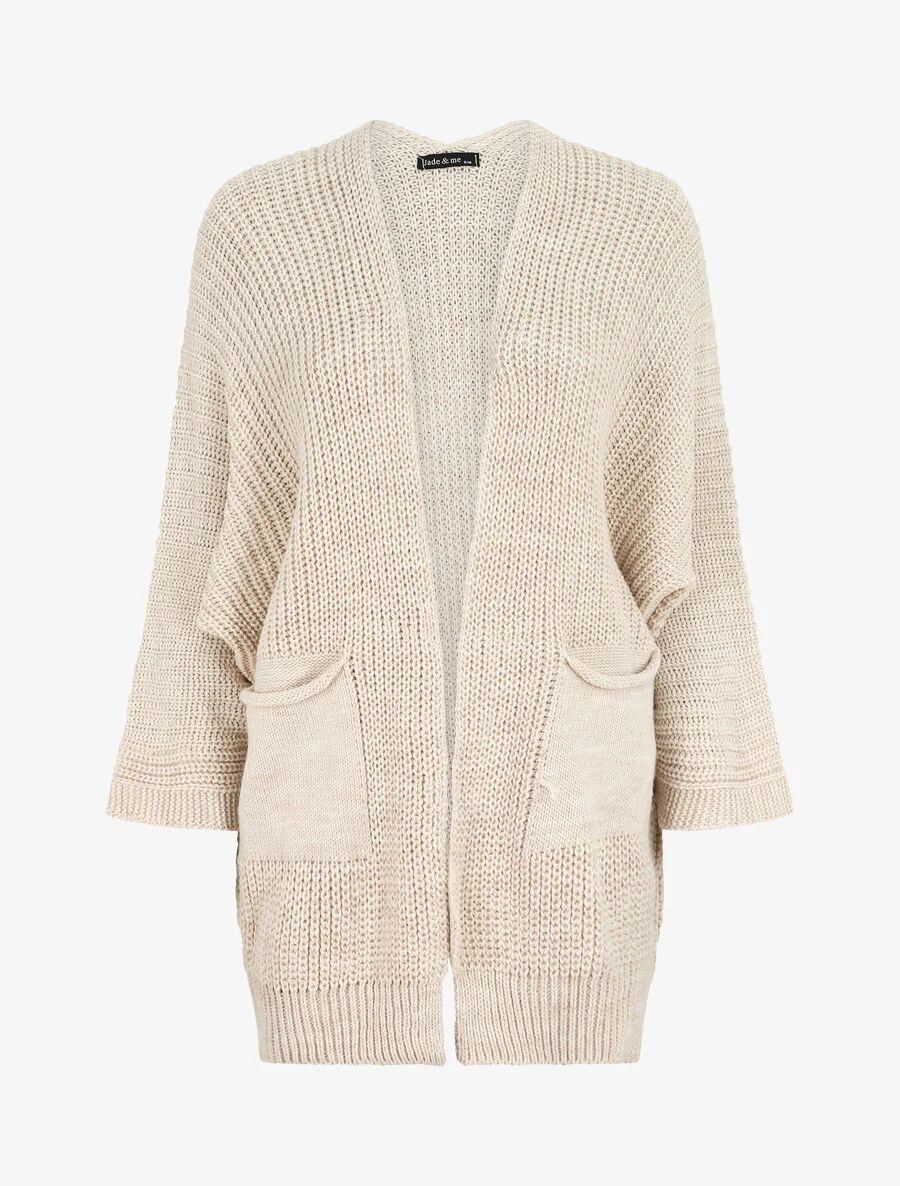 Losjes vallend halflang vest - Beige