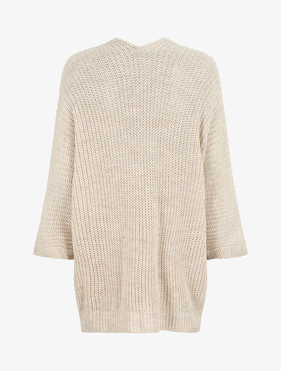 Losjes vallend halflang vest - Beige - Image 2