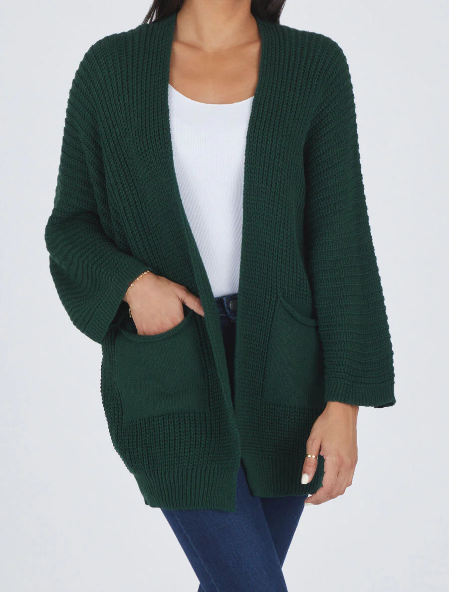 Losjes vallend halflang vest - Dennengroen - Image 4