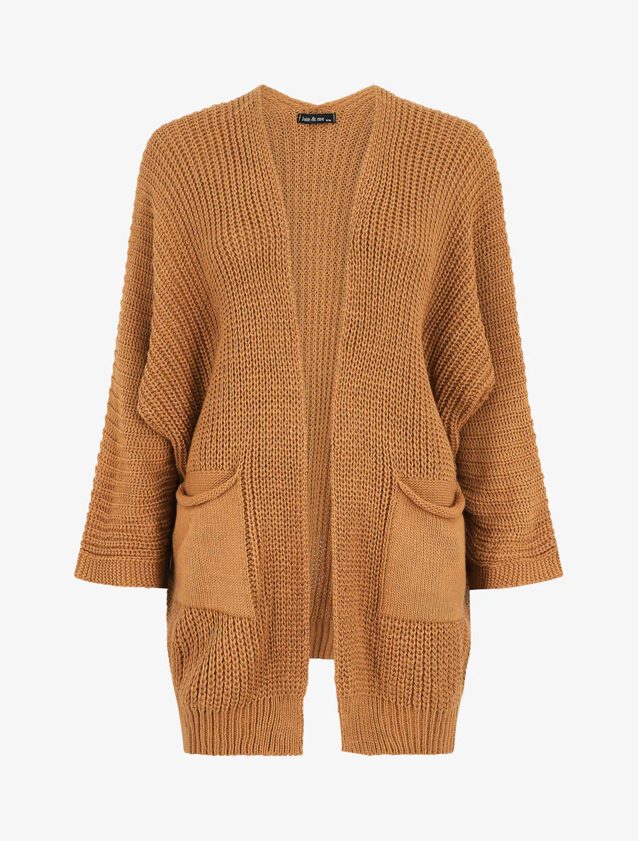 Losjes vallend halflang vest - Camel