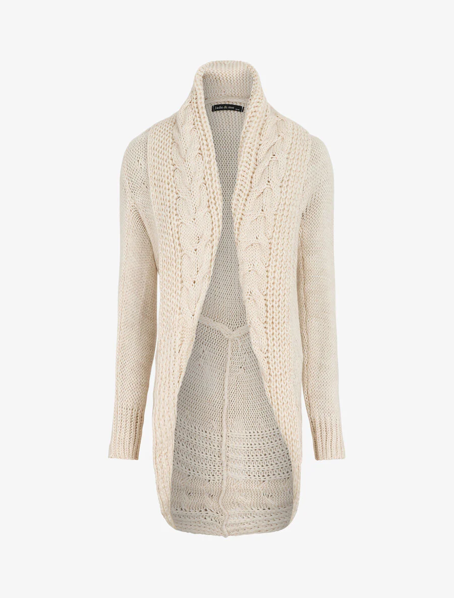 Losjes vallend vest met sjaalkraag - Beige