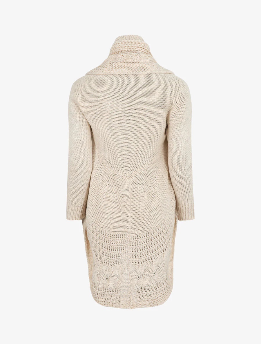 Losjes vallend vest met sjaalkraag - Beige - Image 2