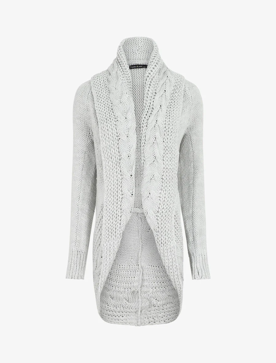 Losjes vallend vest met sjaalkraag - Lichtgrijs