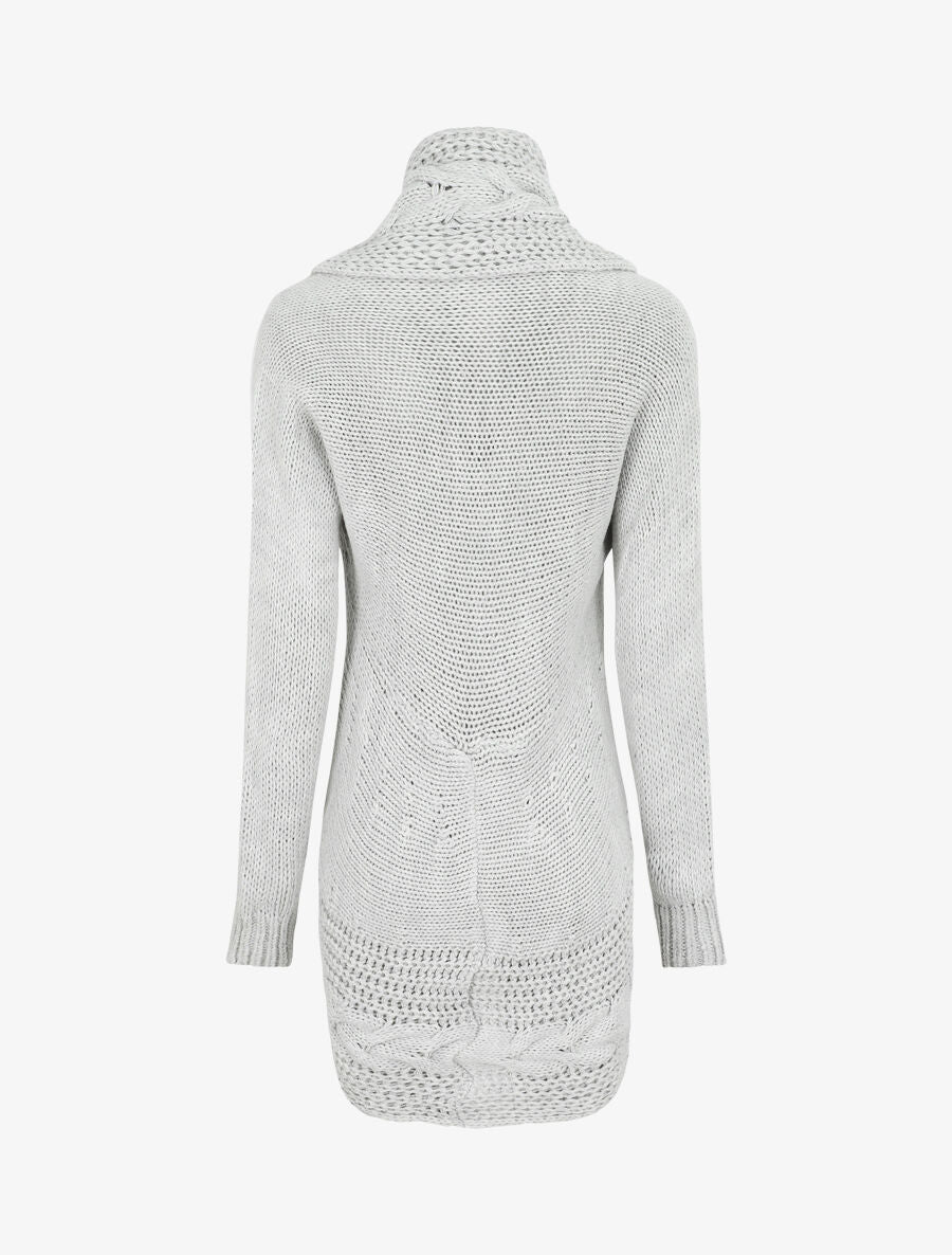Losjes vallend vest met sjaalkraag - Lichtgrijs - Image 2