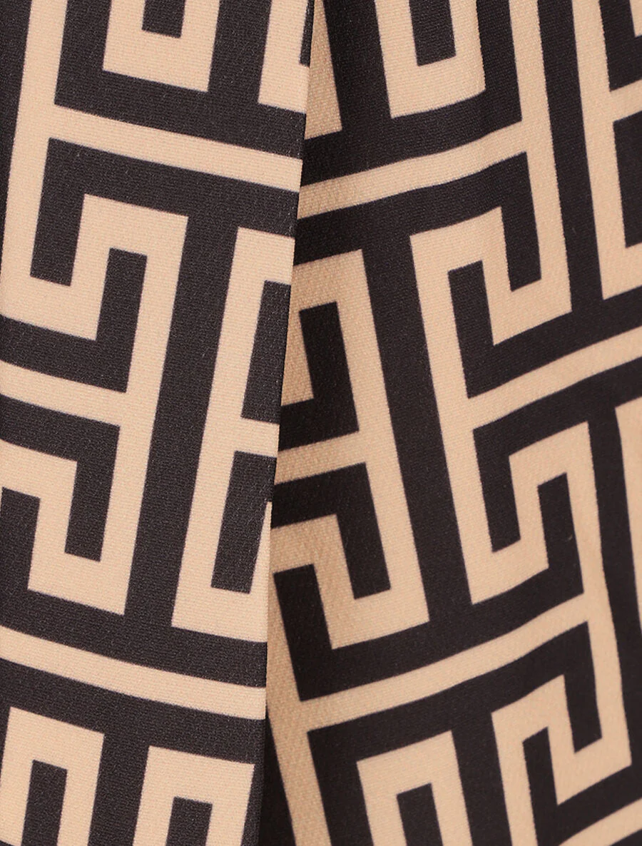 Losse blazer met Griekse print - Camel - Image 3