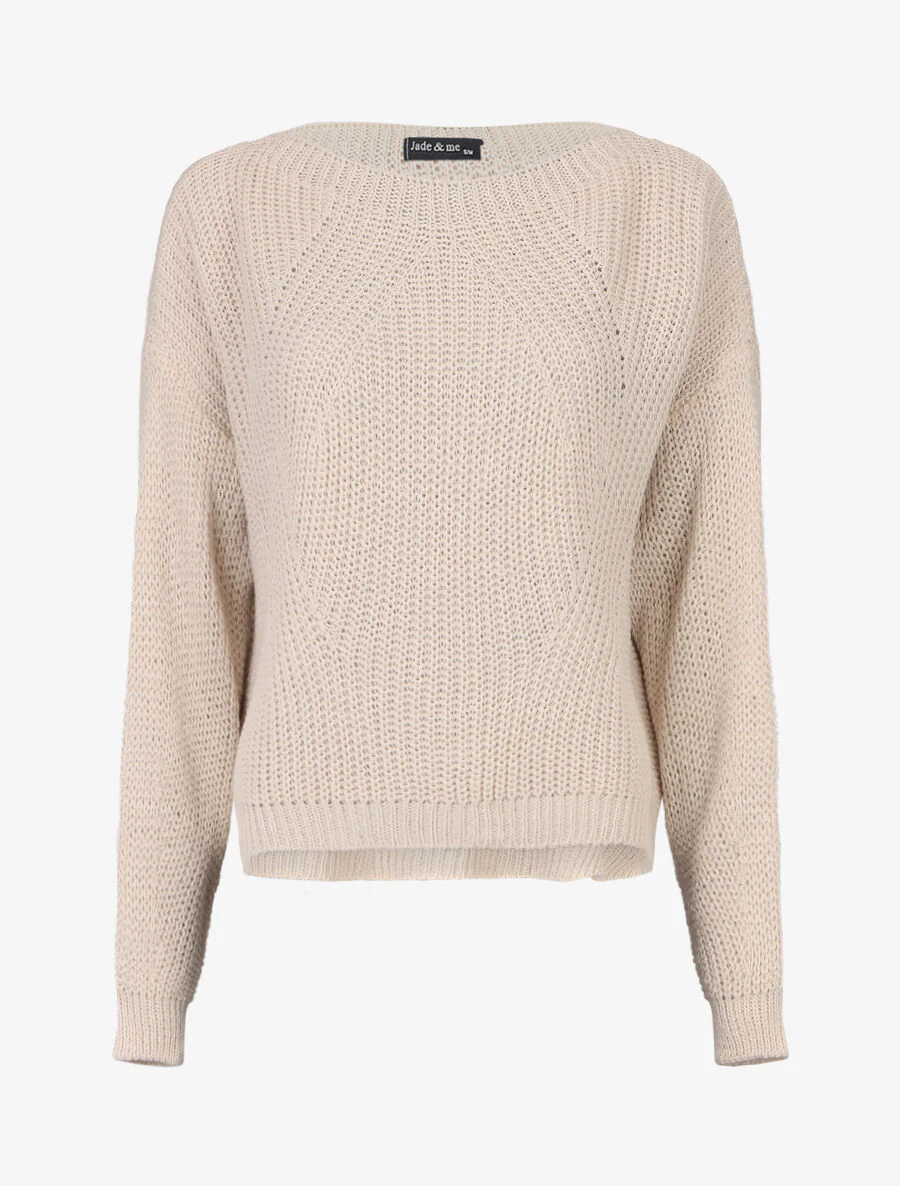 Losse bootkraag trekken - Beige
