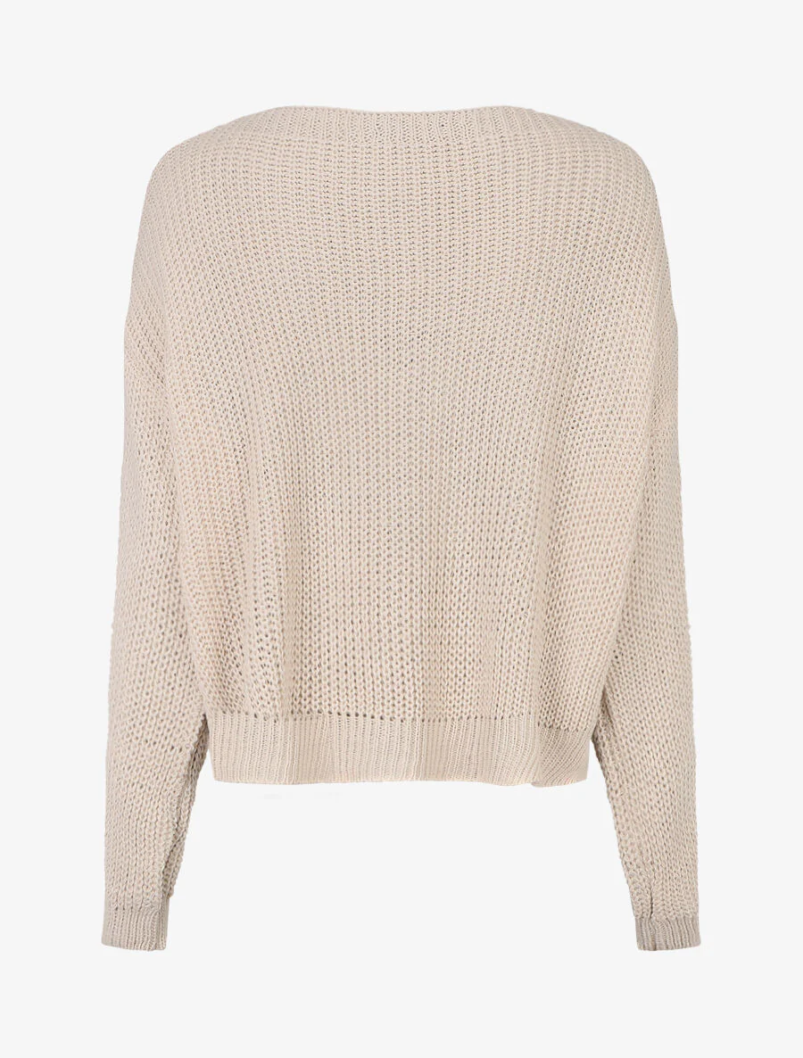 Losse bootkraag trekken - Beige - Image 2