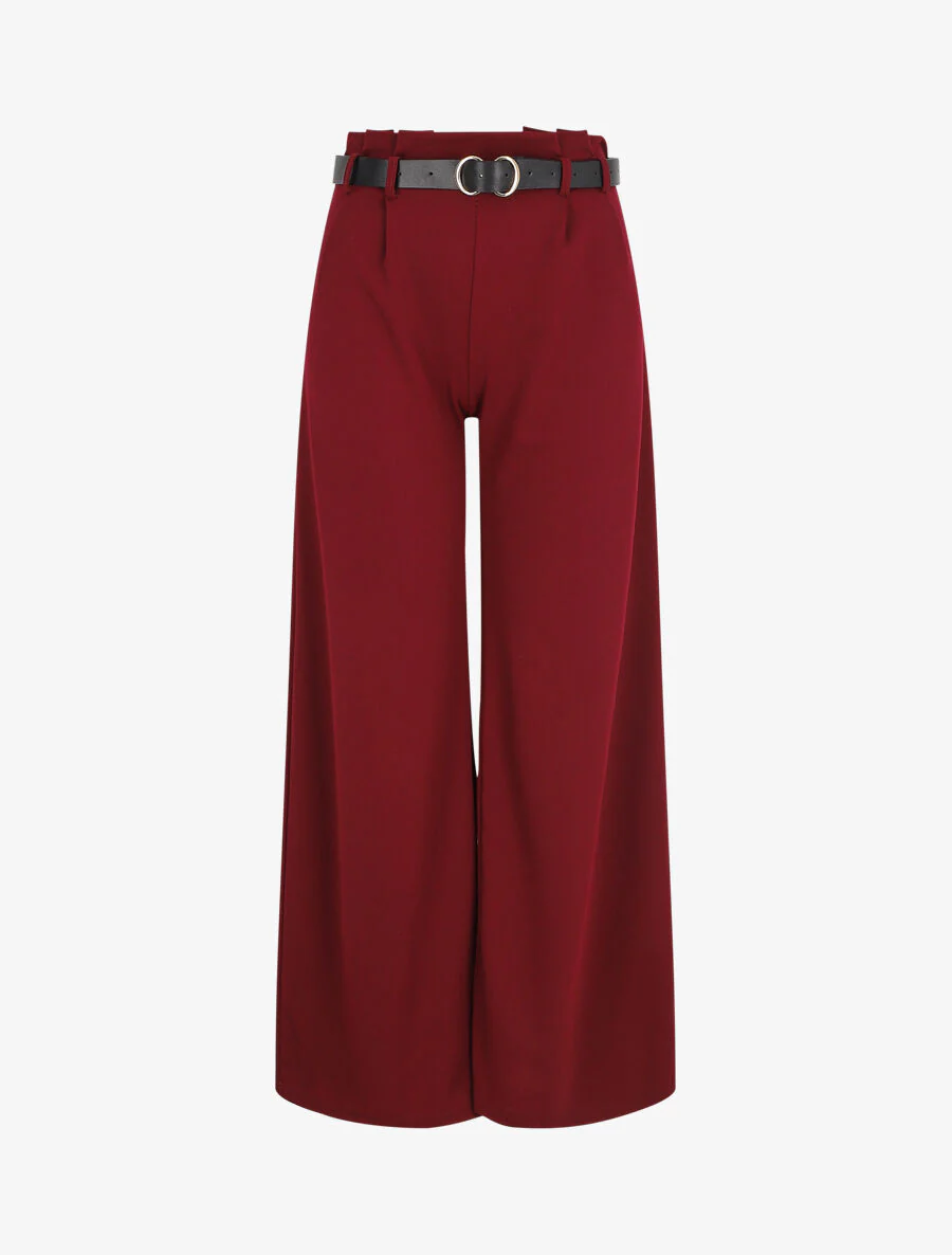 Losse broek. wijd model - bordeauxrood