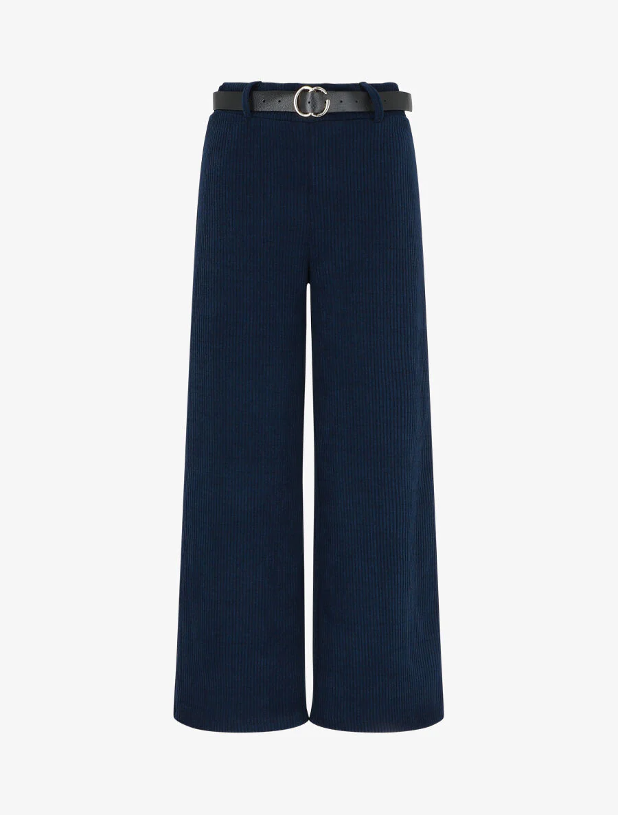 Losse corduroy broek - Marineblauw