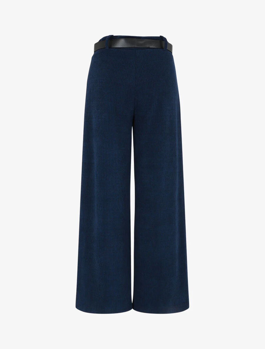 Losse corduroy broek - Marineblauw - Image 2