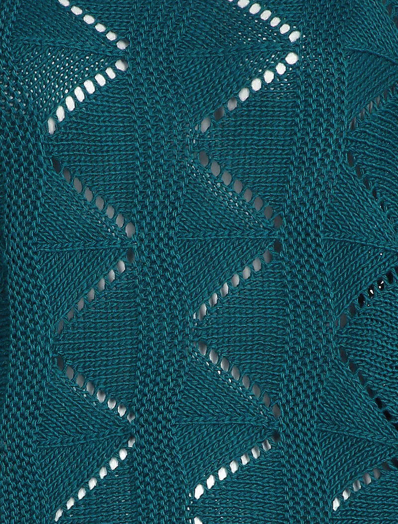 Losse trui in geometrisch opengewerkt gaas - Eendblauw - Image 3