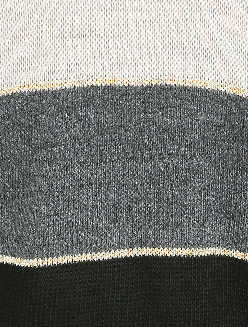 Gestreepte trui met glinsterende details - Taupe - Image 3