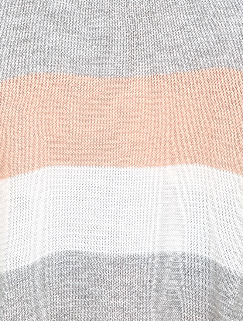 Gestreepte print dolman mouwen trui - Roze - Image 3