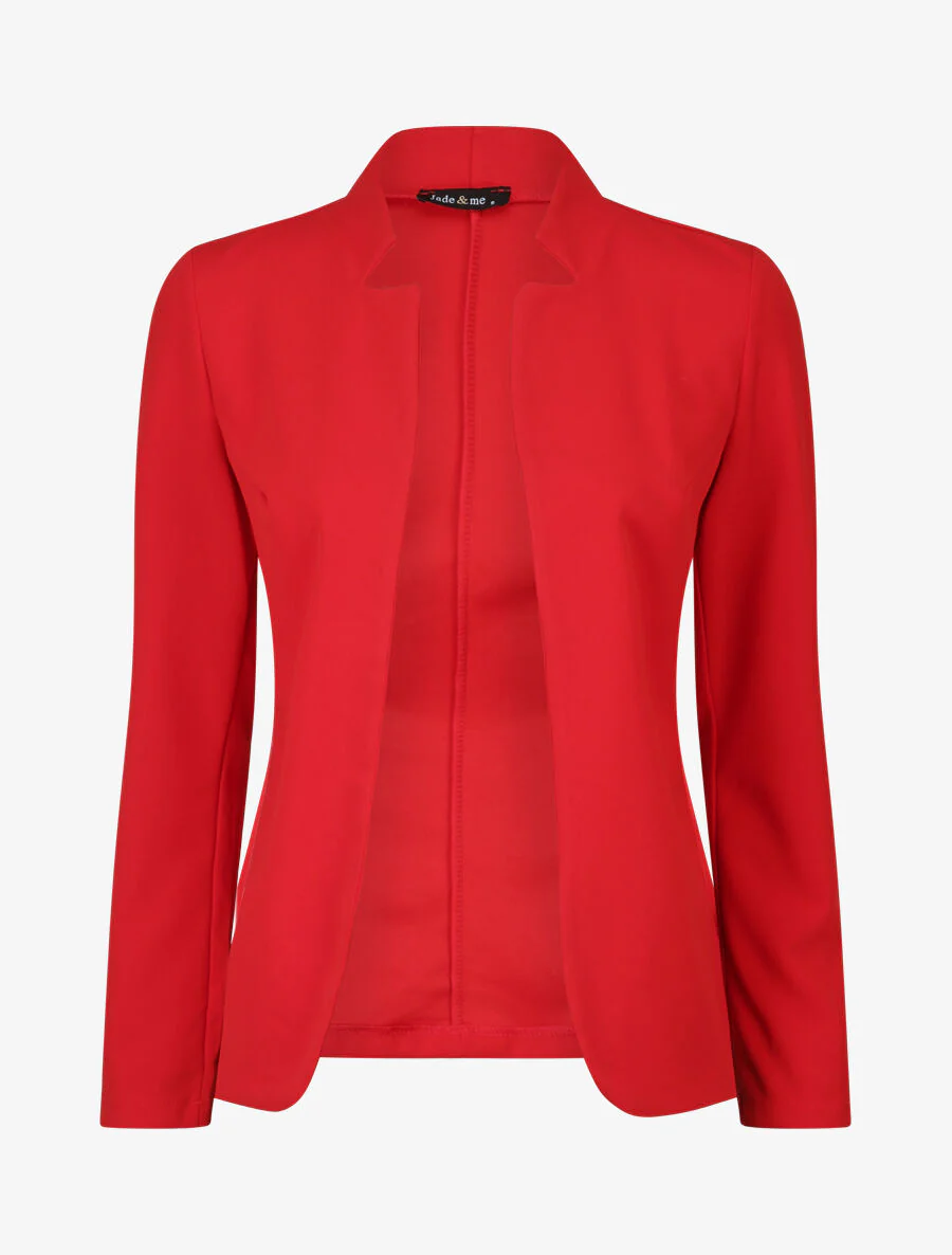 Losvallende jas met een kraag - Rood