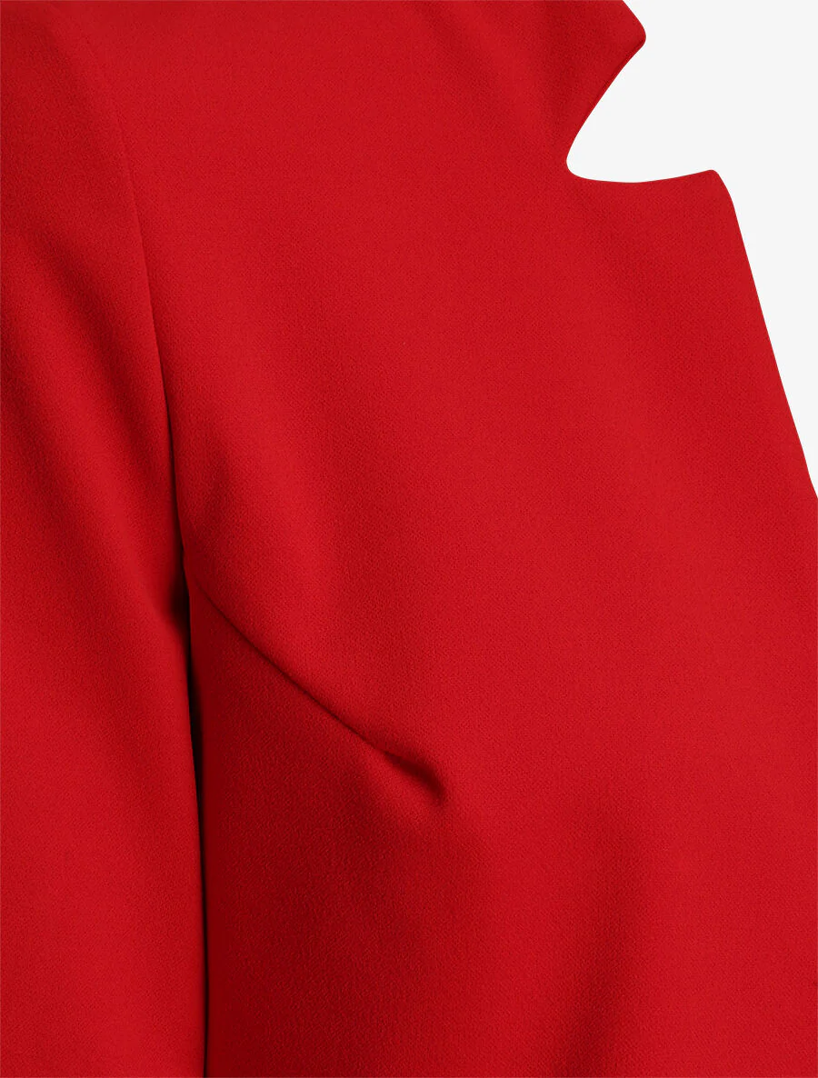 Losvallende jas met een kraag - Rood - Image 3