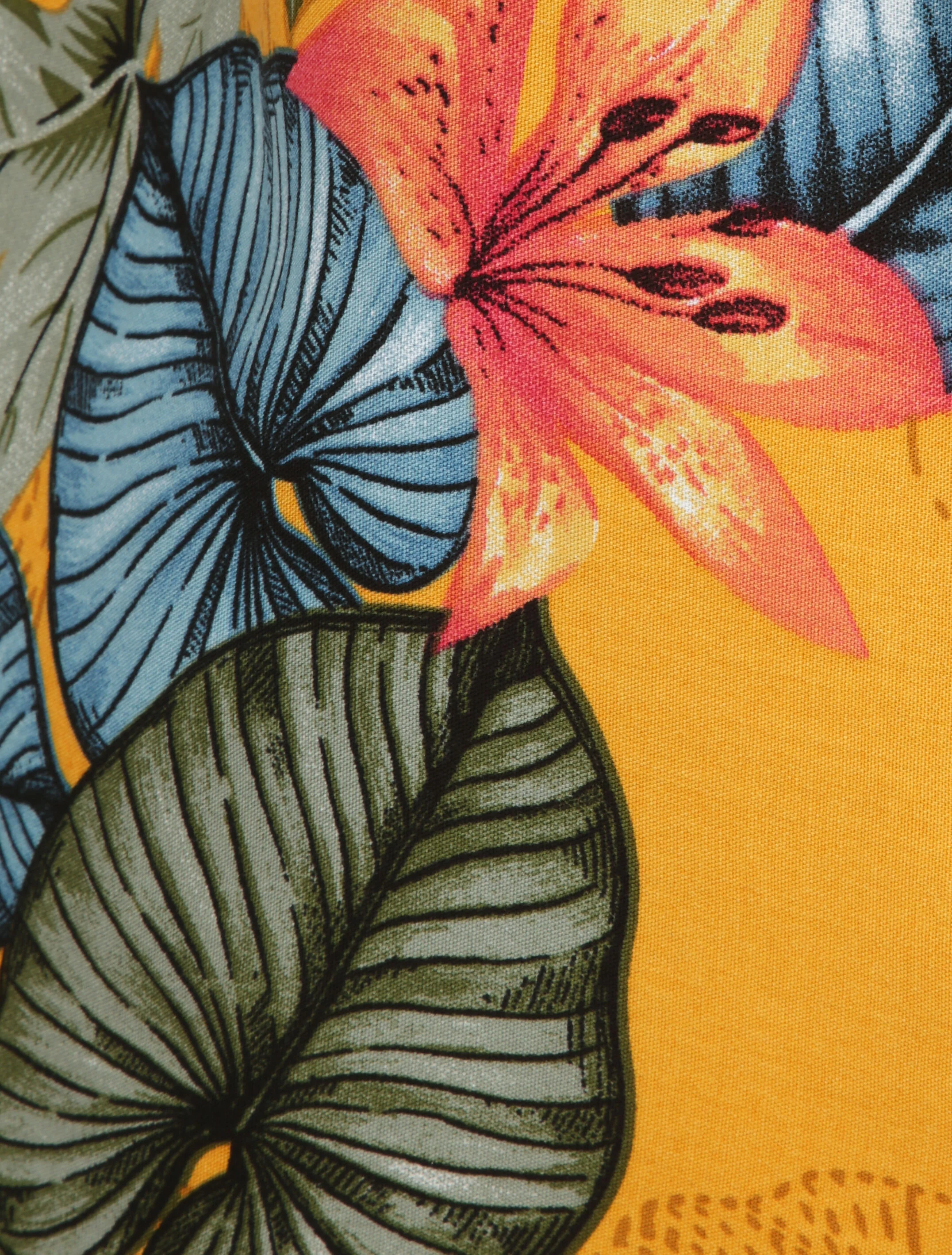 Losvallende V-hals Bloemenprint Tropische Blouse - oranje - Image 4