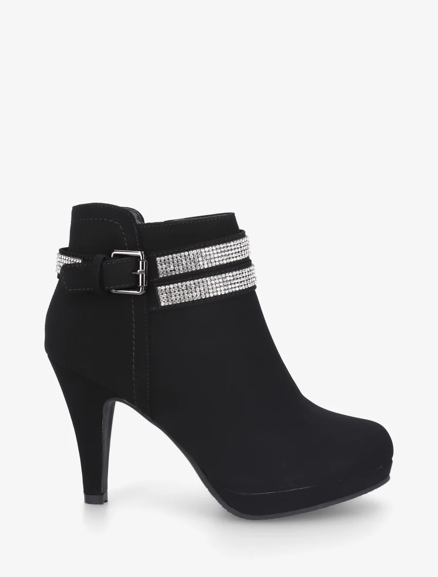 Low boots met een binnenkant met luipaardprint - Zwart