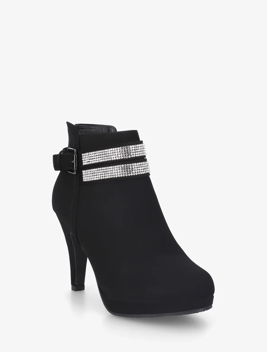 Low boots met een binnenkant met luipaardprint - Zwart - Image 2