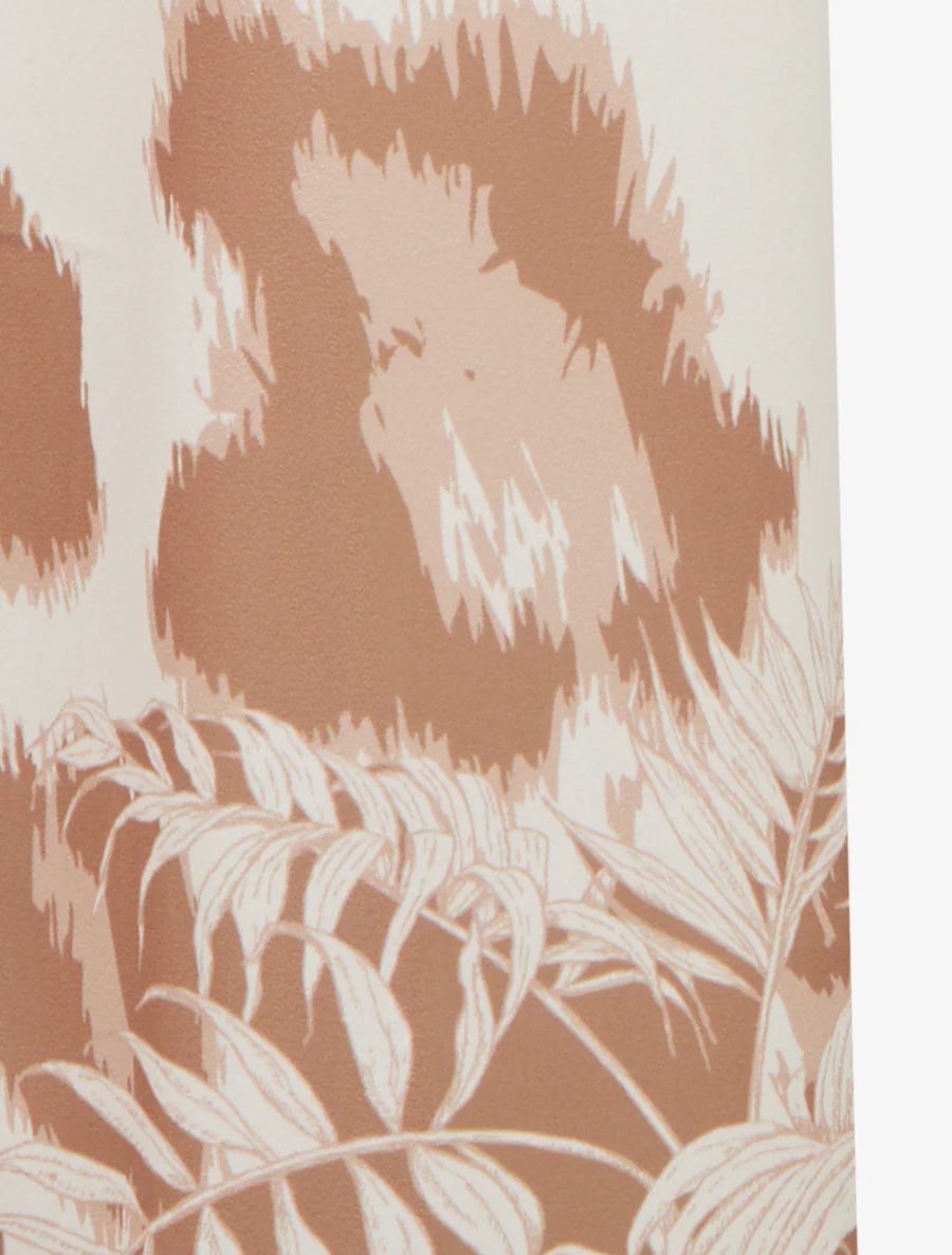 Luchtige broek met fantasieleopardprint - Kameel - Image 3