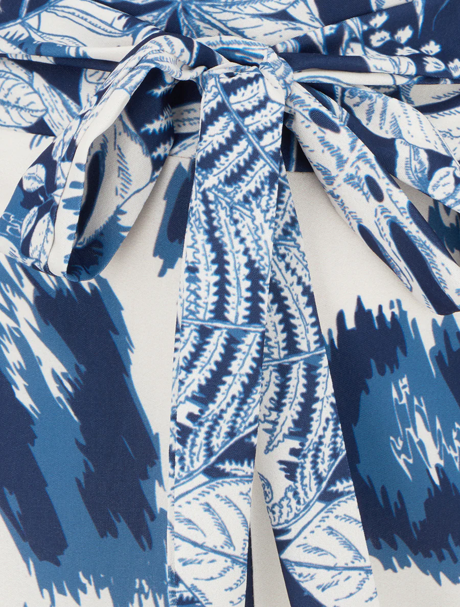 Luchtige broek met fantasieleopardprint - Marine - Image 3