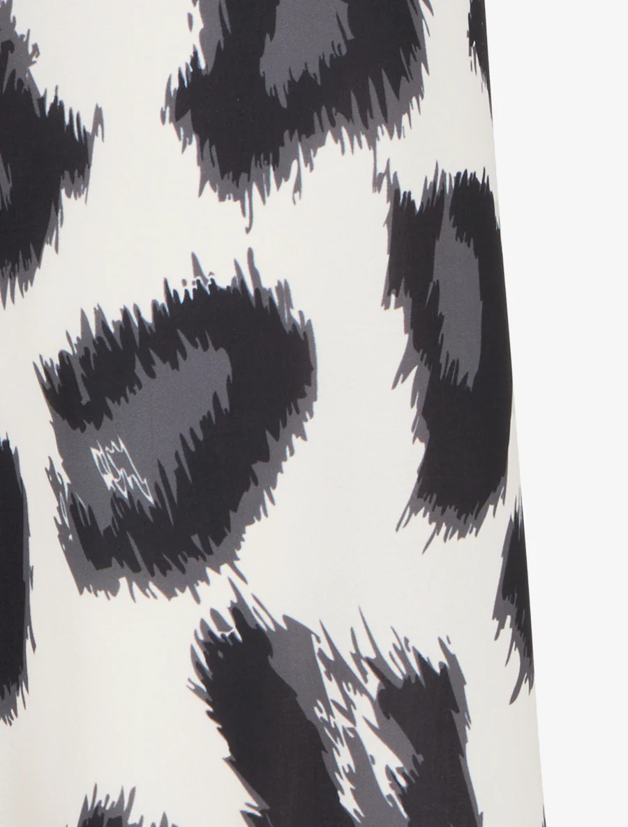 Luchtige broek met fantasieleopardprint - Zwart - Image 3