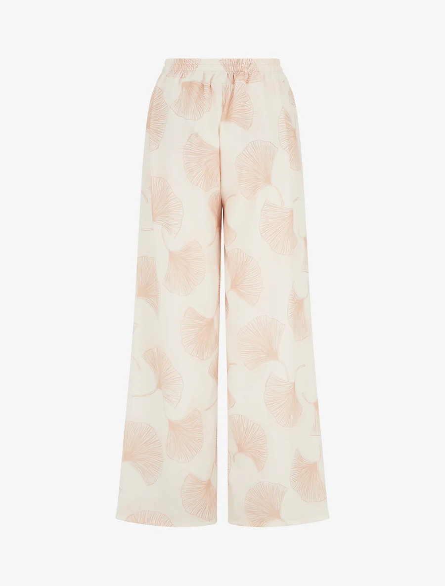 Luchtige broek met ginko-print - Beige - Image 2