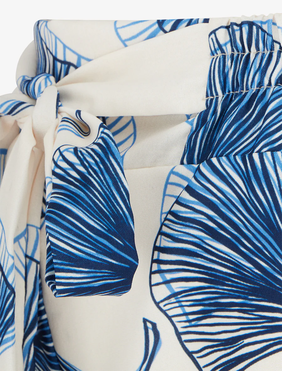 Luchtige broek met ginko-print - Marine - Image 3