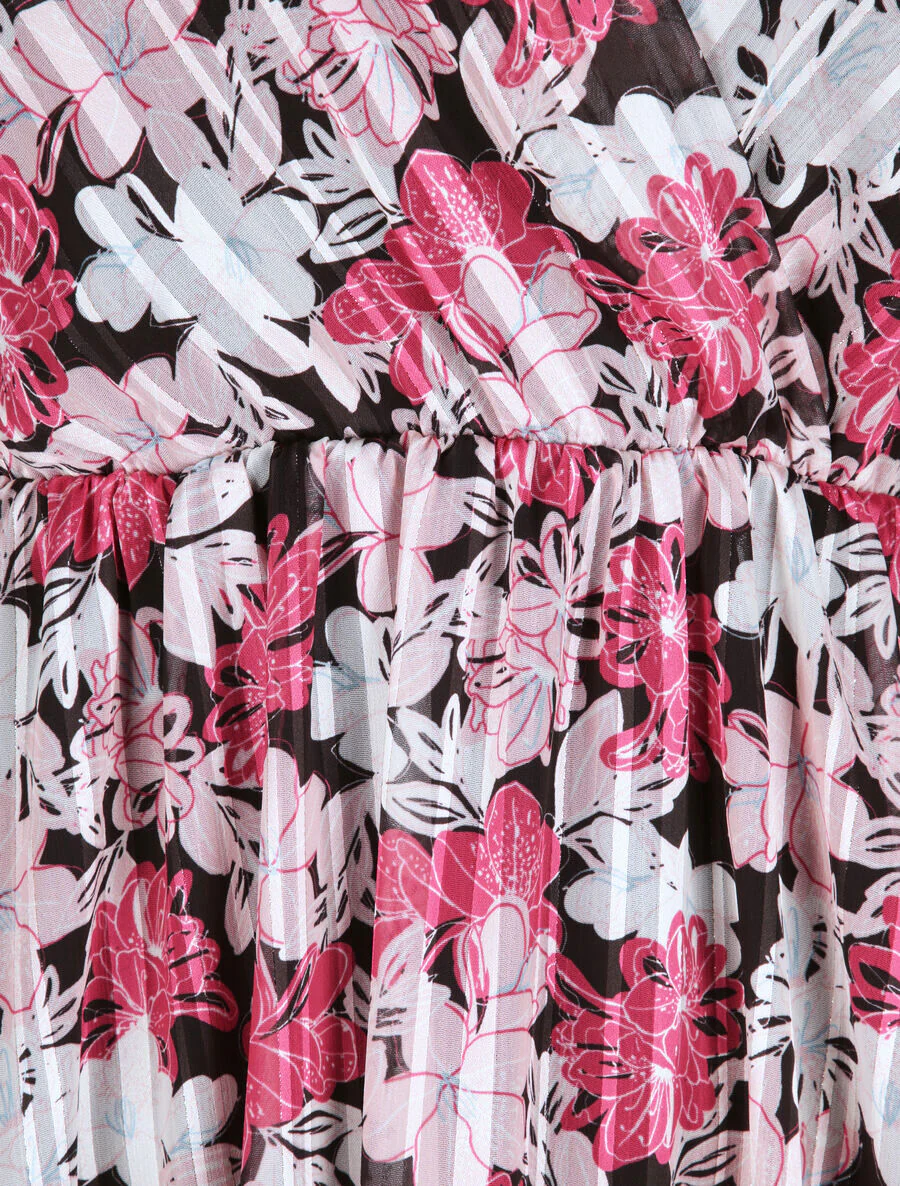 Lys geprinte A-lijn jurk - Roze - Image 3