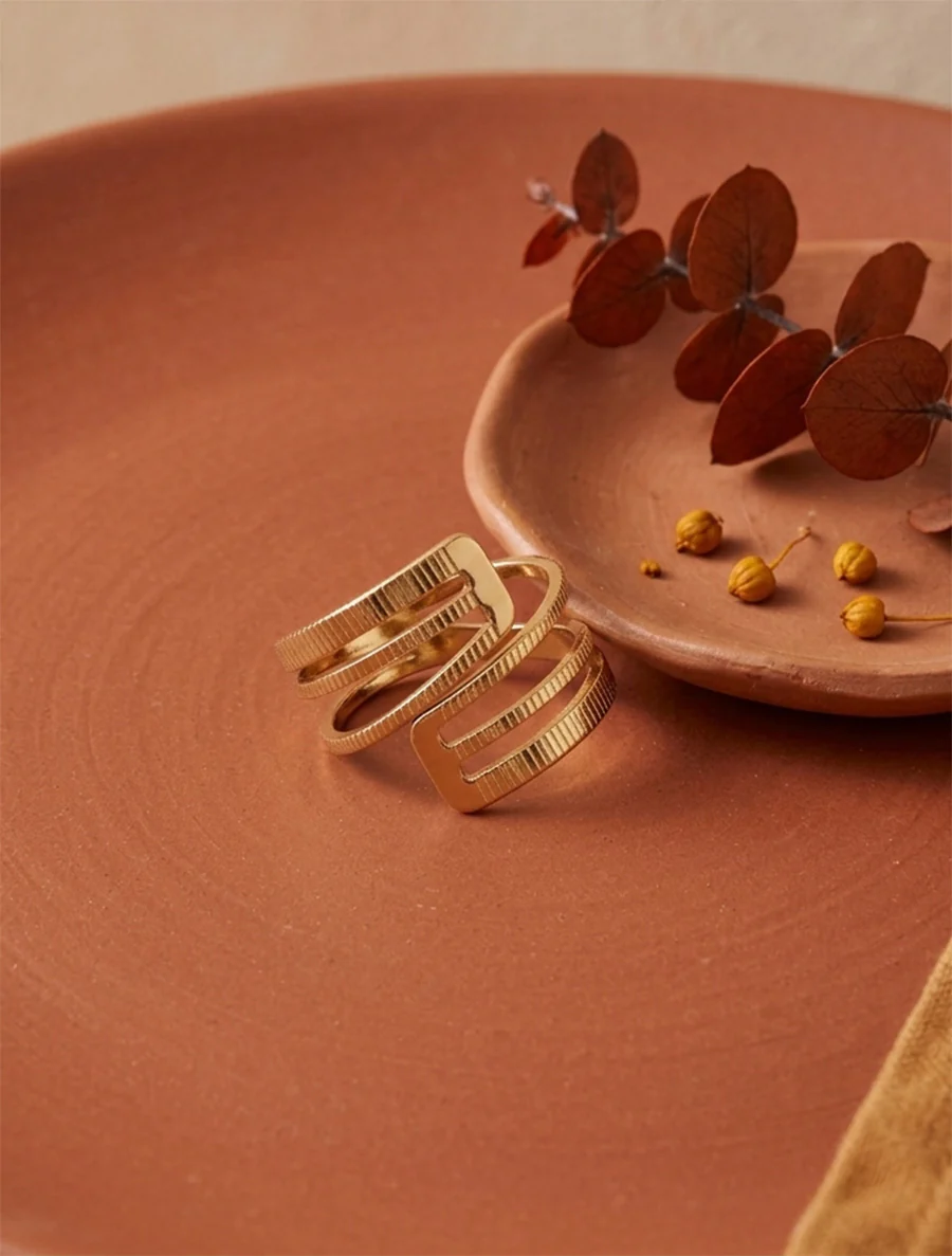 Manchet stijl ring - Goud