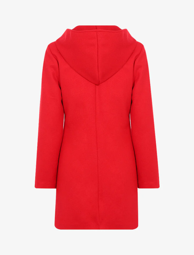 Effen jas met capuchon - rood - Image 2