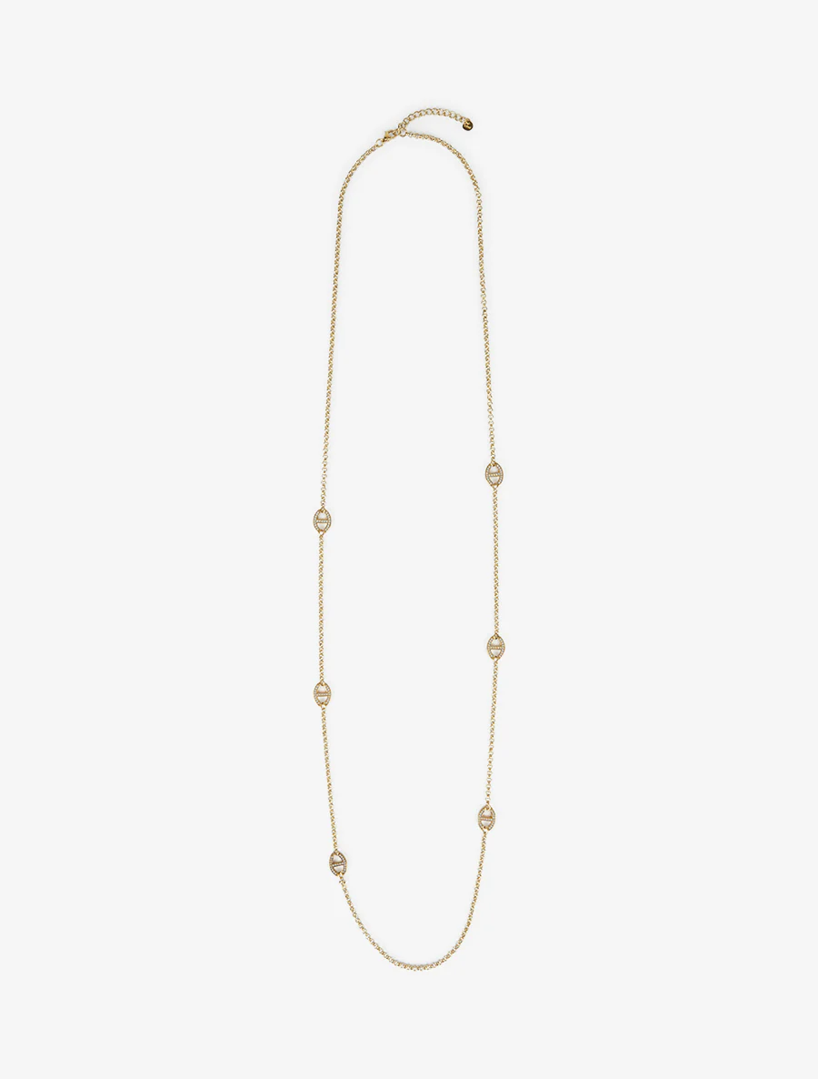 Marinier schakelketting met strass-steentjes - Goud - Image 2