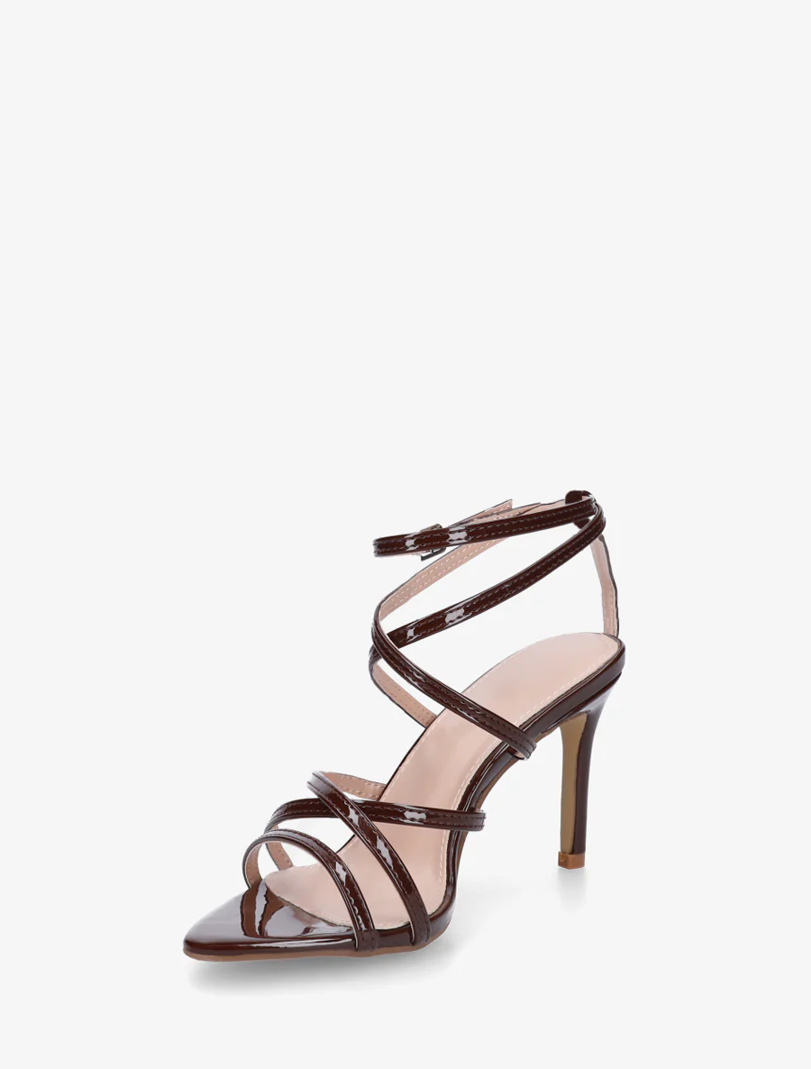 Meerriem sandalen met naaldhak - Bruin - Image 3