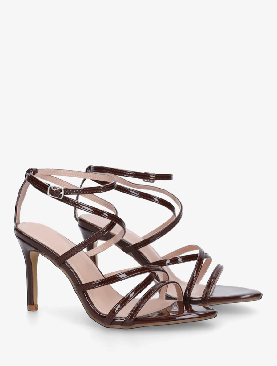 Meerriem sandalen met naaldhak - Bruin - Image 4