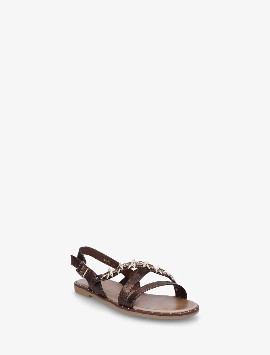 Met juwelen versierde sandalen met zeesterstuds - Bruin - Image 2