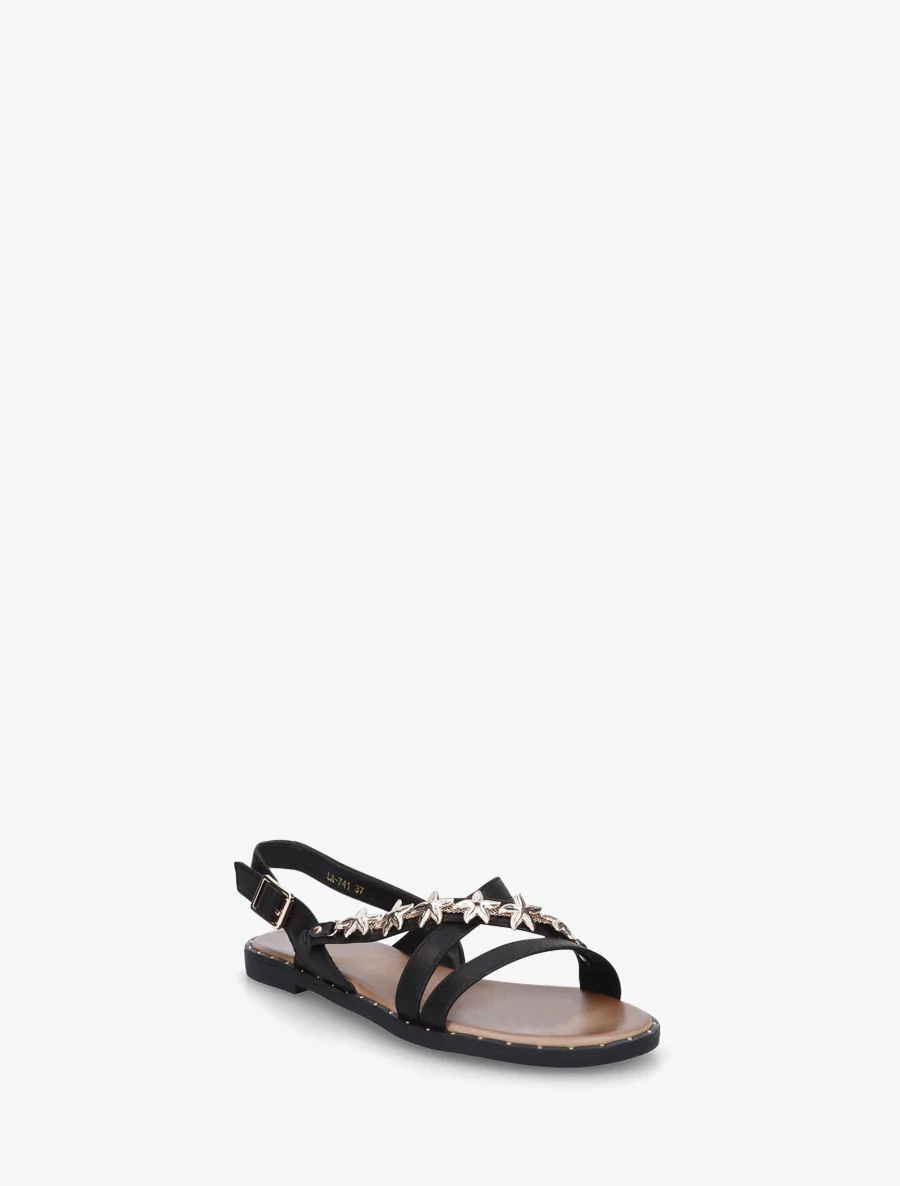 Met juwelen versierde sandalen met zeesterstuds - Zwart - Image 2