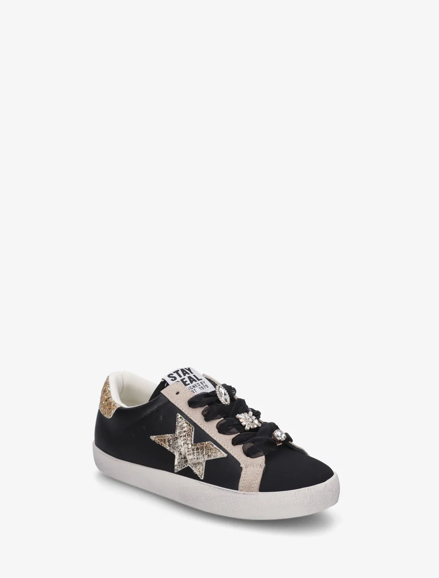 Met strass versierde sneakers - Zwart - Image 2