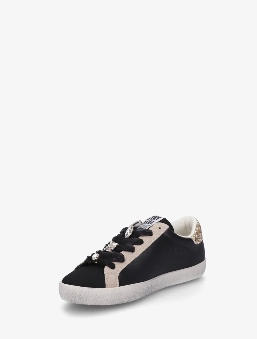 Met strass versierde sneakers - Zwart - Image 3