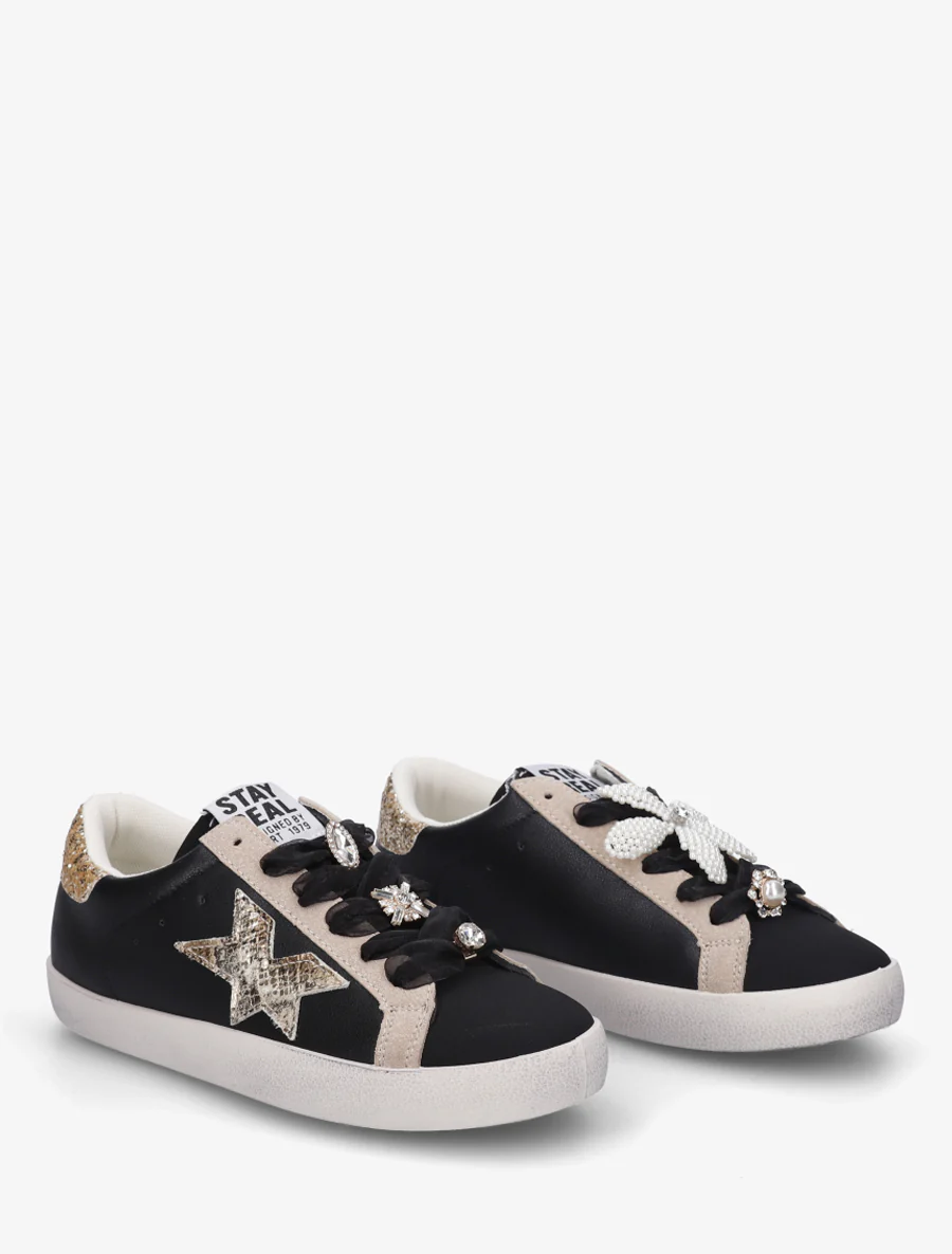Met strass versierde sneakers - Zwart - Image 4