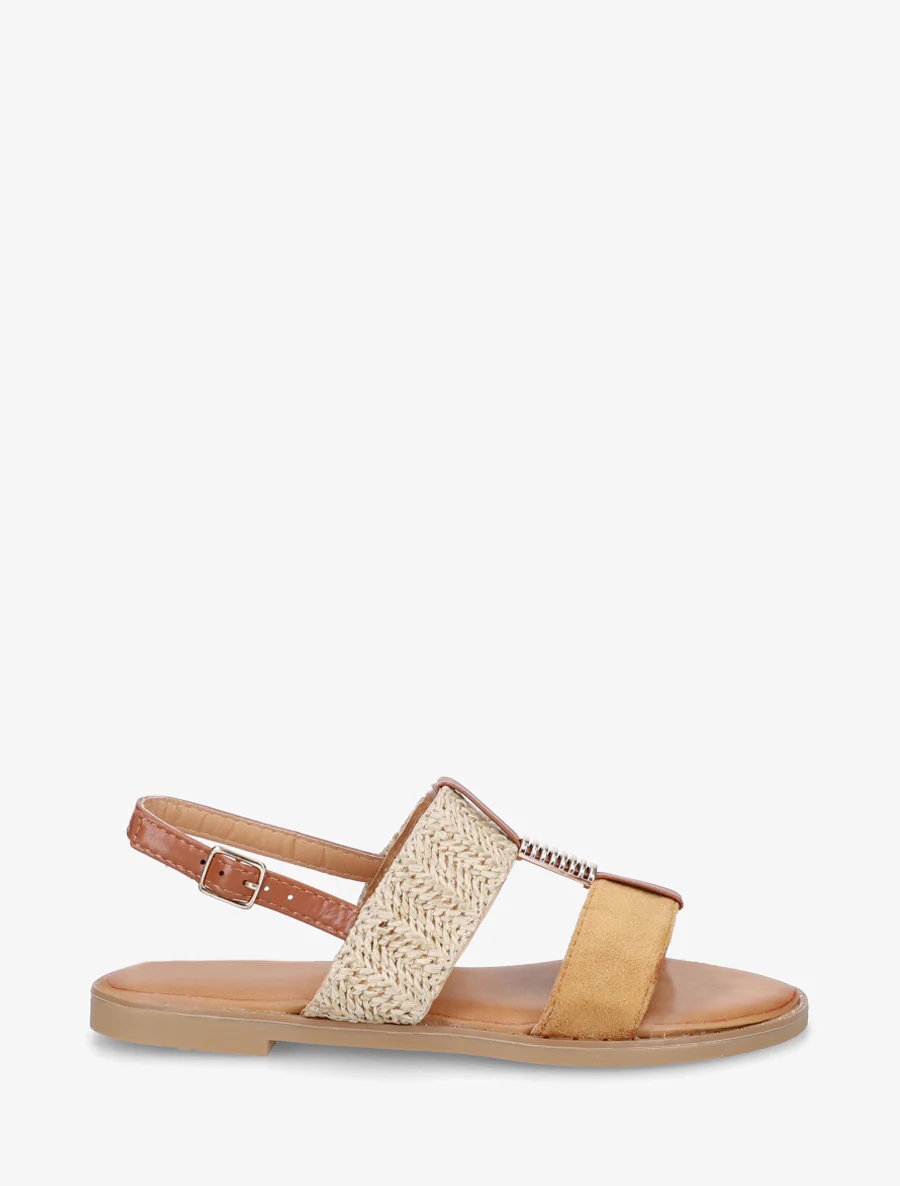 Metallic juweel sandalen - Kameel