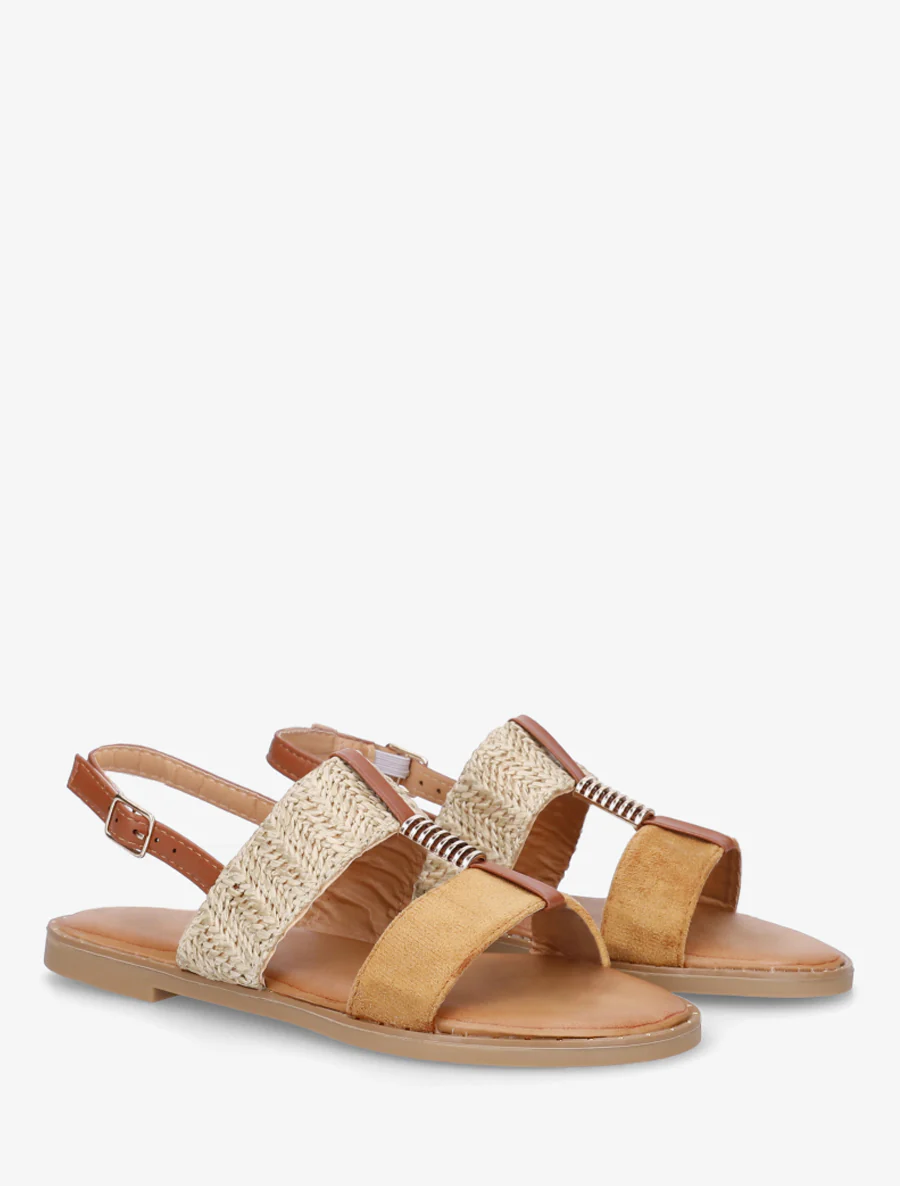 Metallic juweel sandalen - Kameel - Image 4