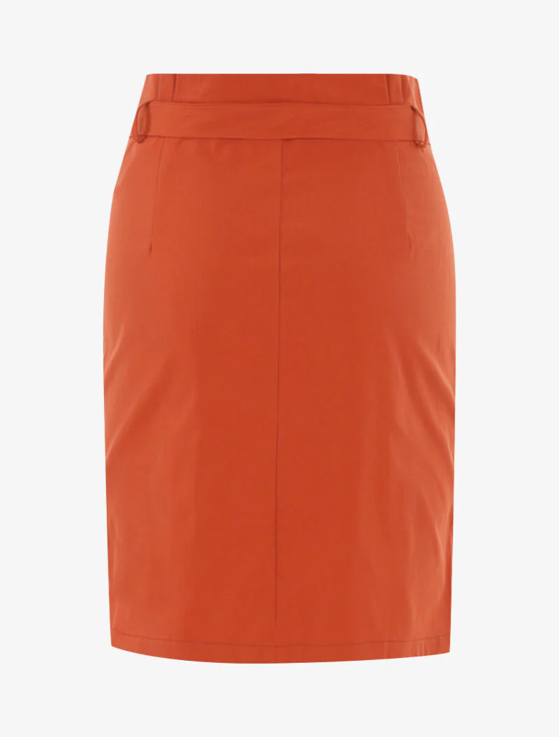 Middellange rok met drukknoopjes - baksteen - Image 2