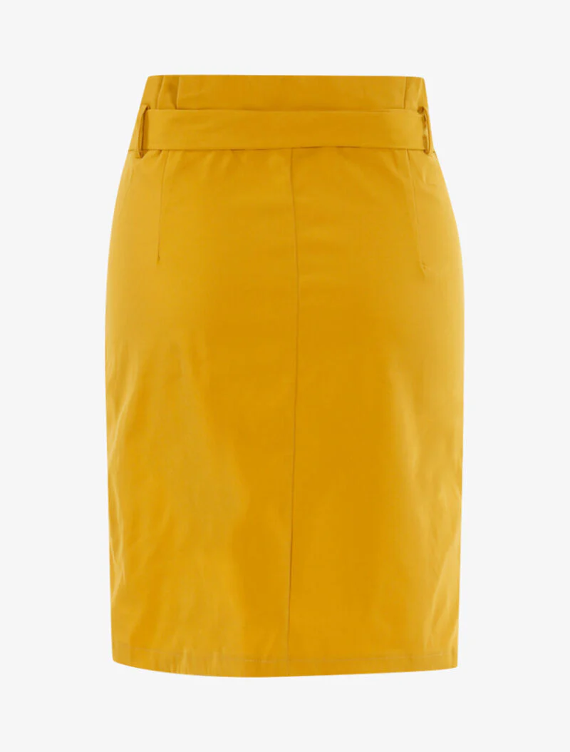 Middellange rok met drukknoopjes - geel - Image 2